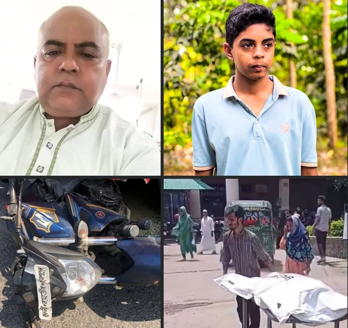 ফেনীতে বাস চাপায় প্রাণ গেল বাবা ছেলের