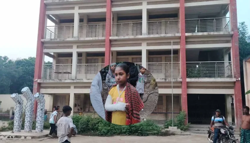 পড়া না পারায় ‘শাসন’, শিক্ষিকার মারধরে শিশুর হাত ভাঙার অভিযোগ