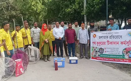 চাঁদপুরের মতলব উত্তরে ৩ শতাধিক পথকুকুরকে দেওয়া হচ্ছে জলাতঙ্ক টিকা
