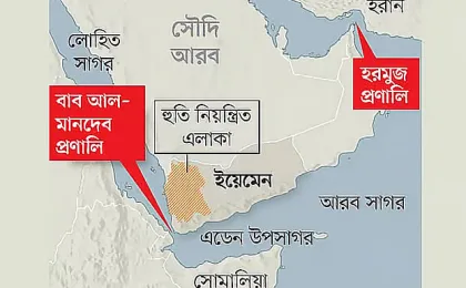 হরমুজের পর বাব আল-মানদেব প্রণালি বন্ধের হুমকি হুতিদের, সৌদি পাইপলাইনে হামলায় বিশ্ববাজারে তেল সংকটের শঙ্কা