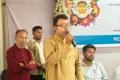 পূজা উদযাপন অনুদান অনুষ্ঠানে বক্তব্য রাখেন পূজা উদযাপন কমিটির সভাপতি বিপ্লব চক্রবর্তী